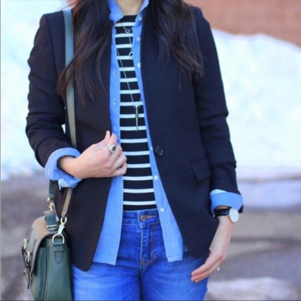 J. Crew Regent Navy Linen Blazer